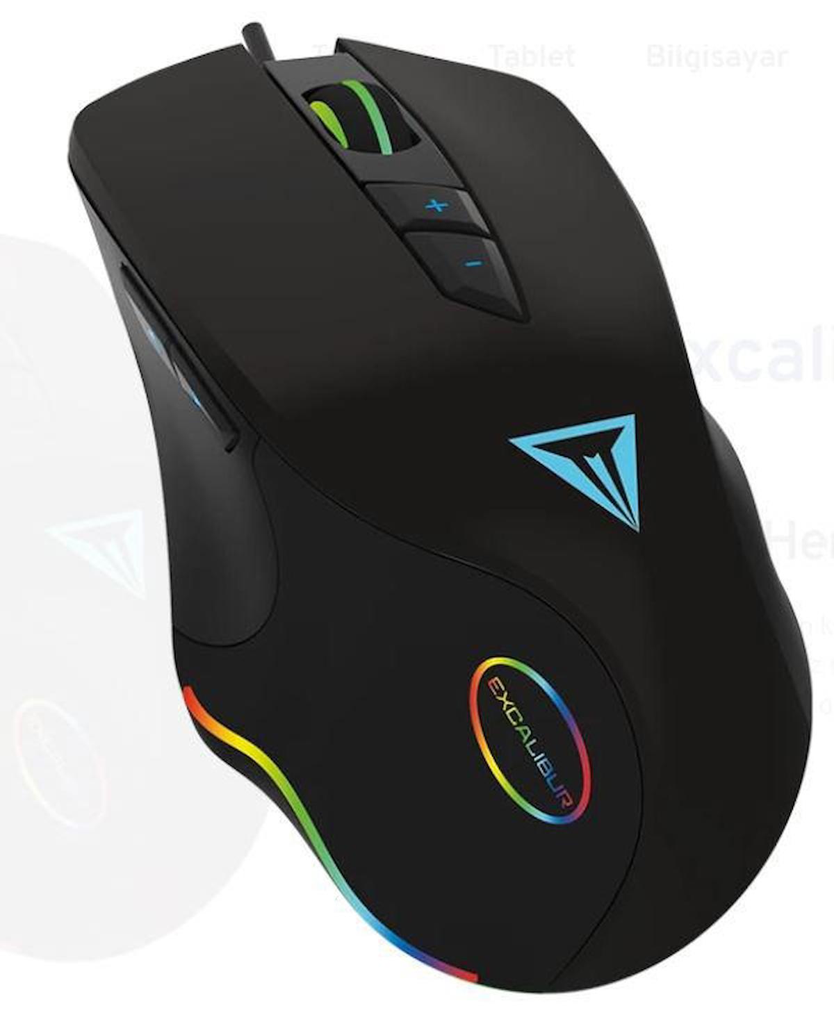 Casper Excalibur GXX21 RGB Makrolu Kablolu Siyah Optik Mouse