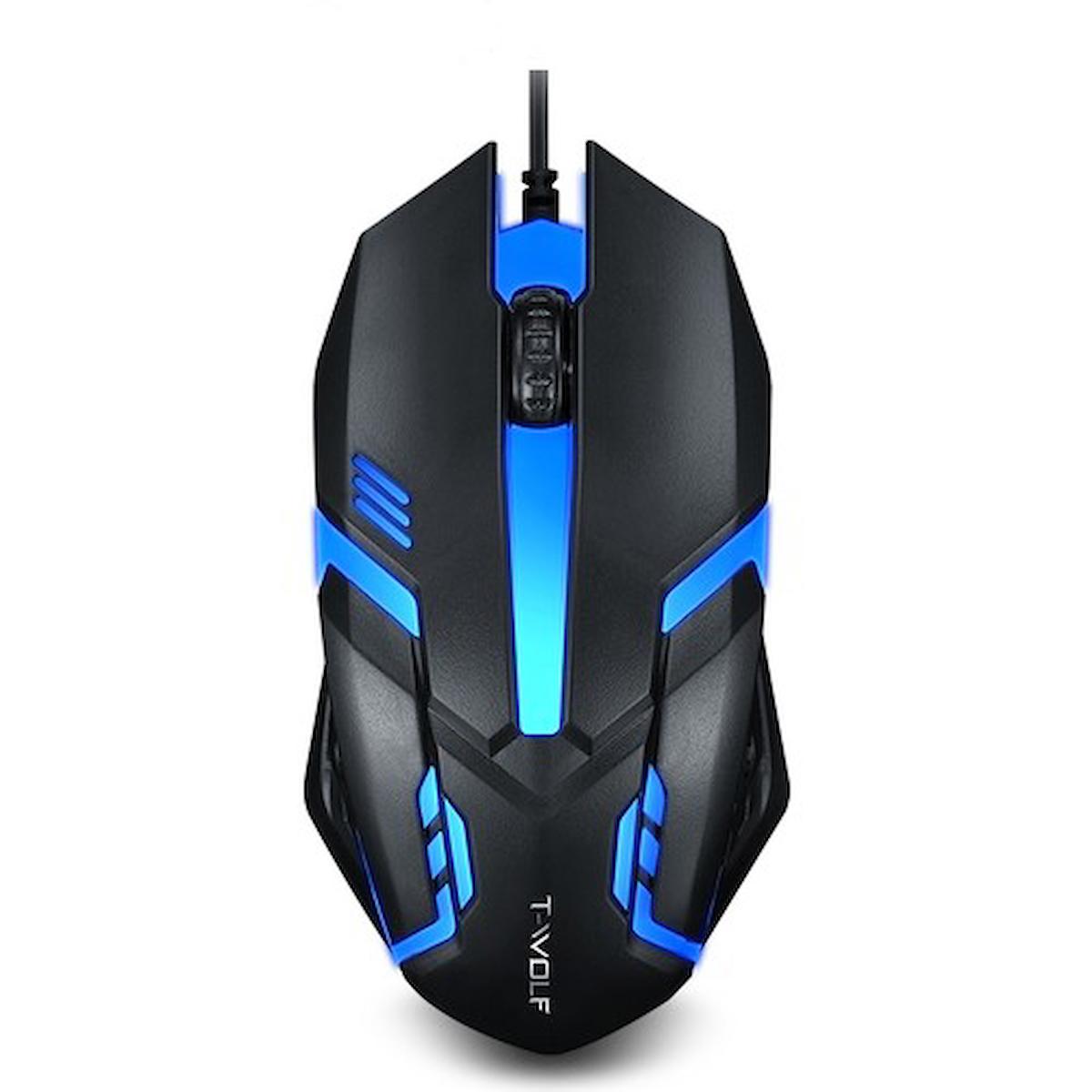 T-Wolf V1 RGB Makrolu Kablolu Siyah Gaming Mouse