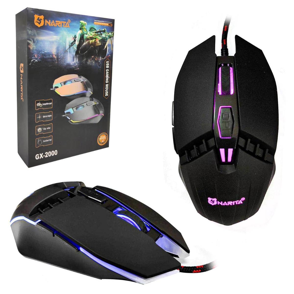 Narita GX-2000 Kablolu Siyah Gaming Mouse