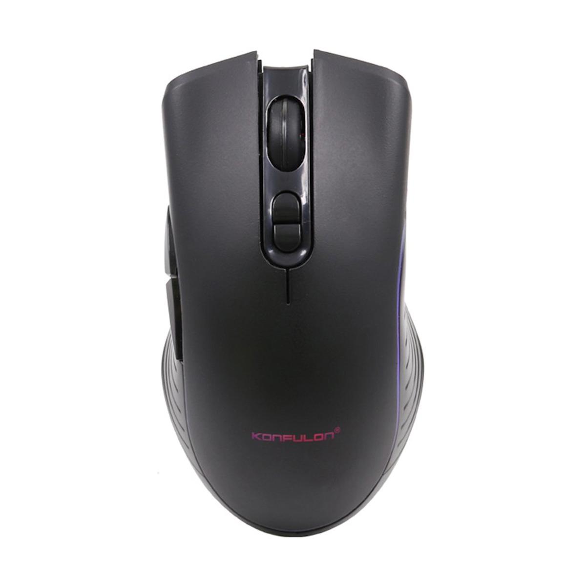 Konfulon Re10 RGB Makrolu Kablosuz Siyah Optik Mouse