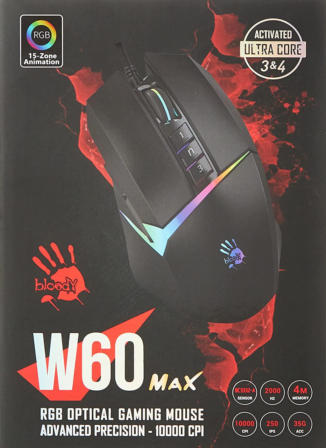 Hector Emprorium W60 RGB Makrolu Kablolu Siyah Optik Mouse