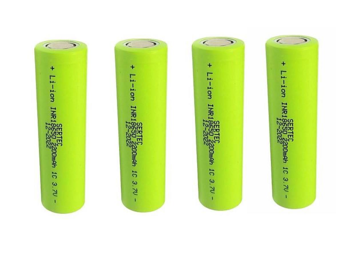 Sertec 18650 3.7 V 2200 mAh Li-ion Şarjlı Pil 4'lü