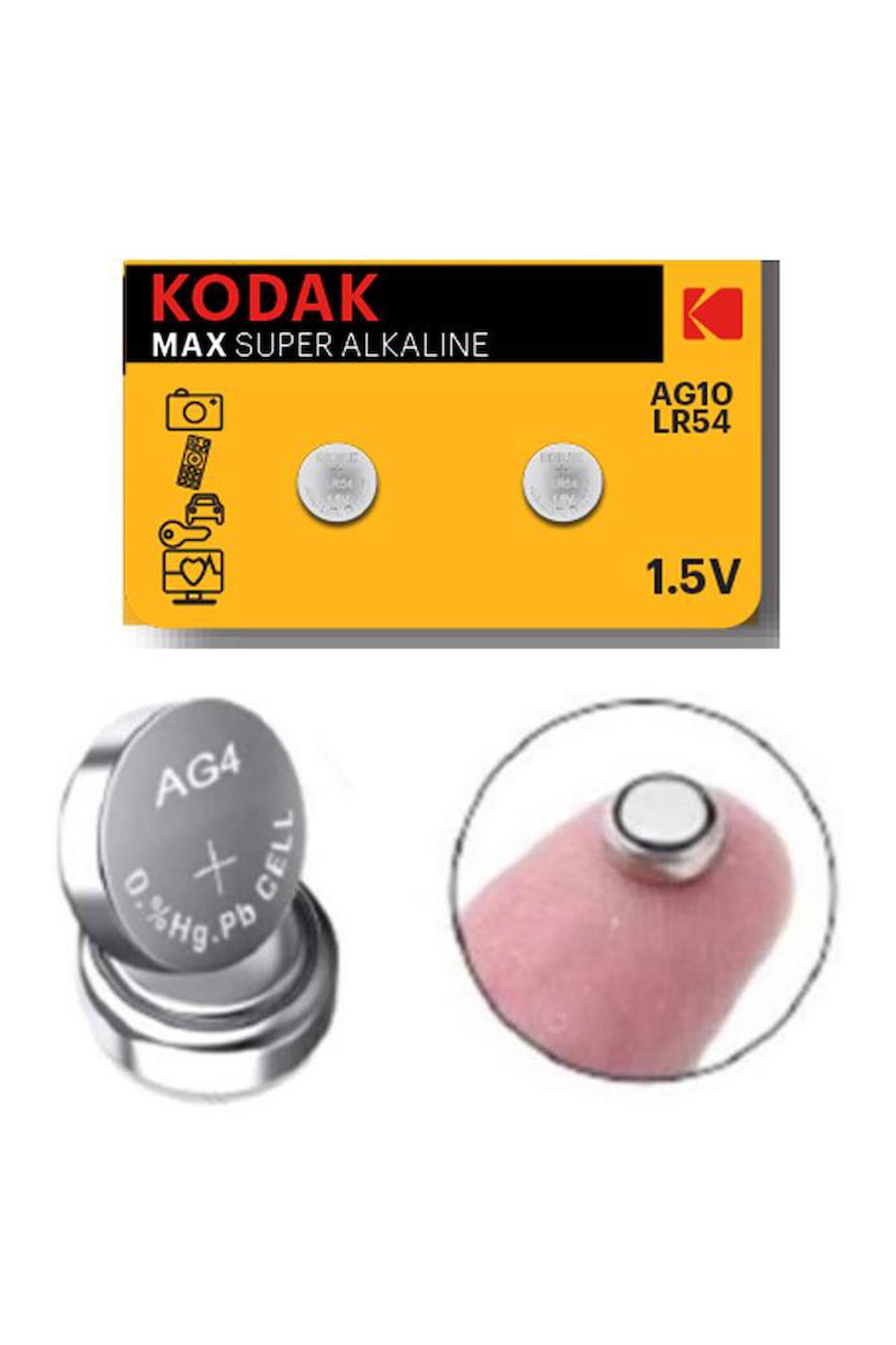 Kodak AG10 LR54 1.5 V Alkalin Düğme Pil 2'li