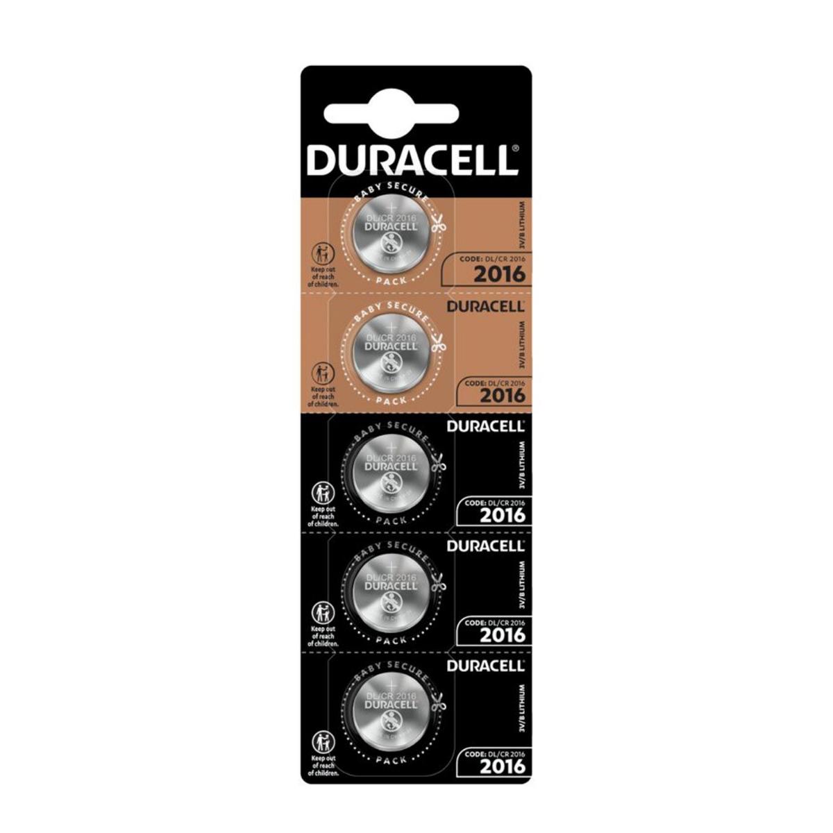 Duracell CR2016 9 V Lityum Düğme Pil 5'li