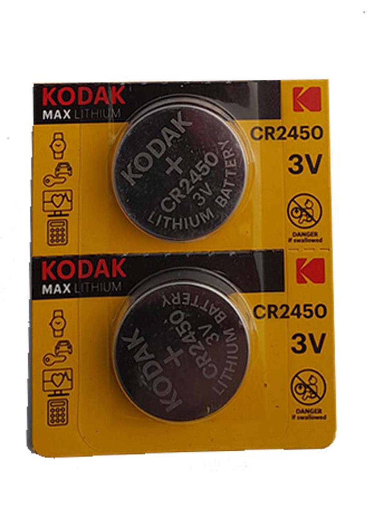 Kodak CR2450 3 V Lityum Düğme Pil 2'li