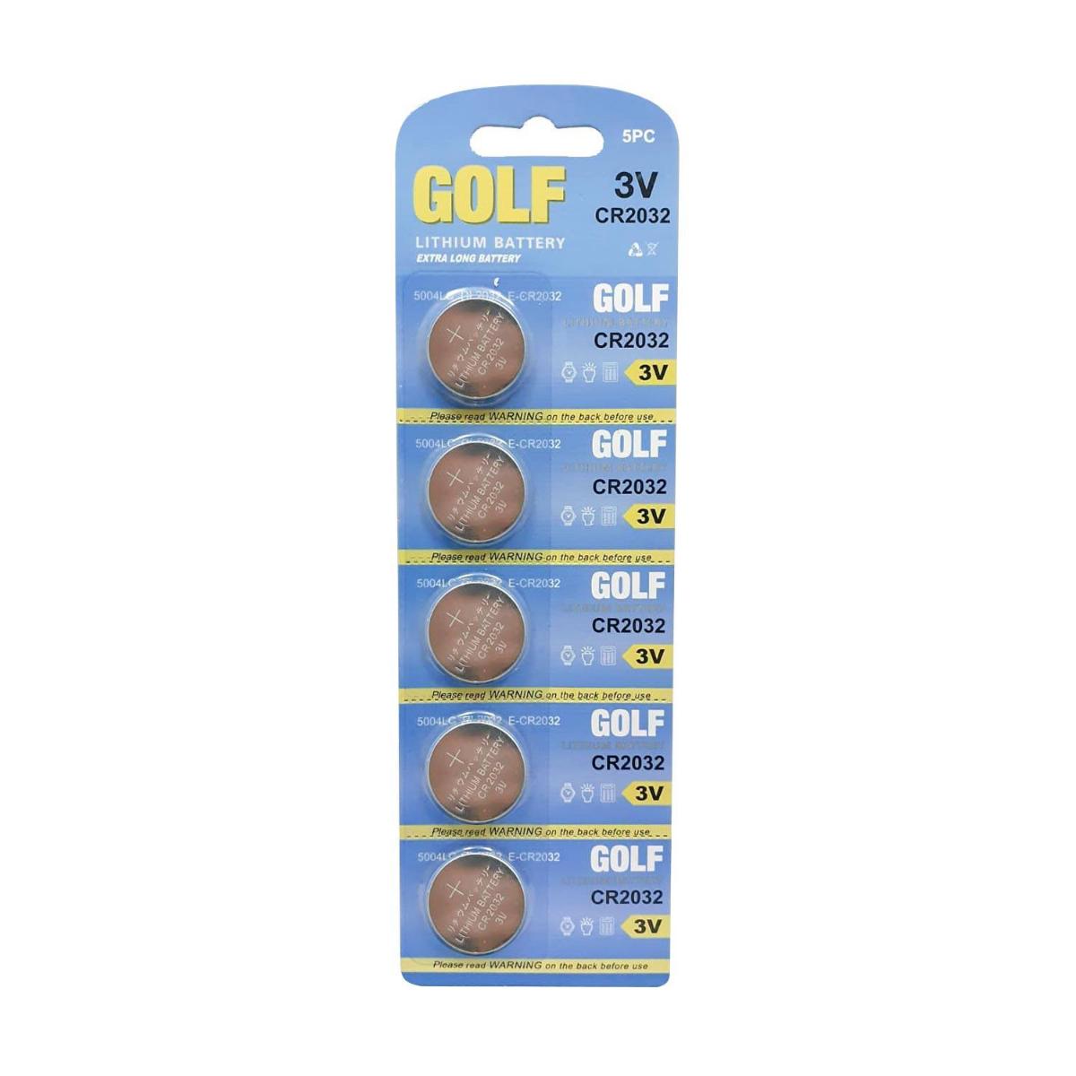 Golf CR2032 3 V Lityum Düğme Pil 5'li