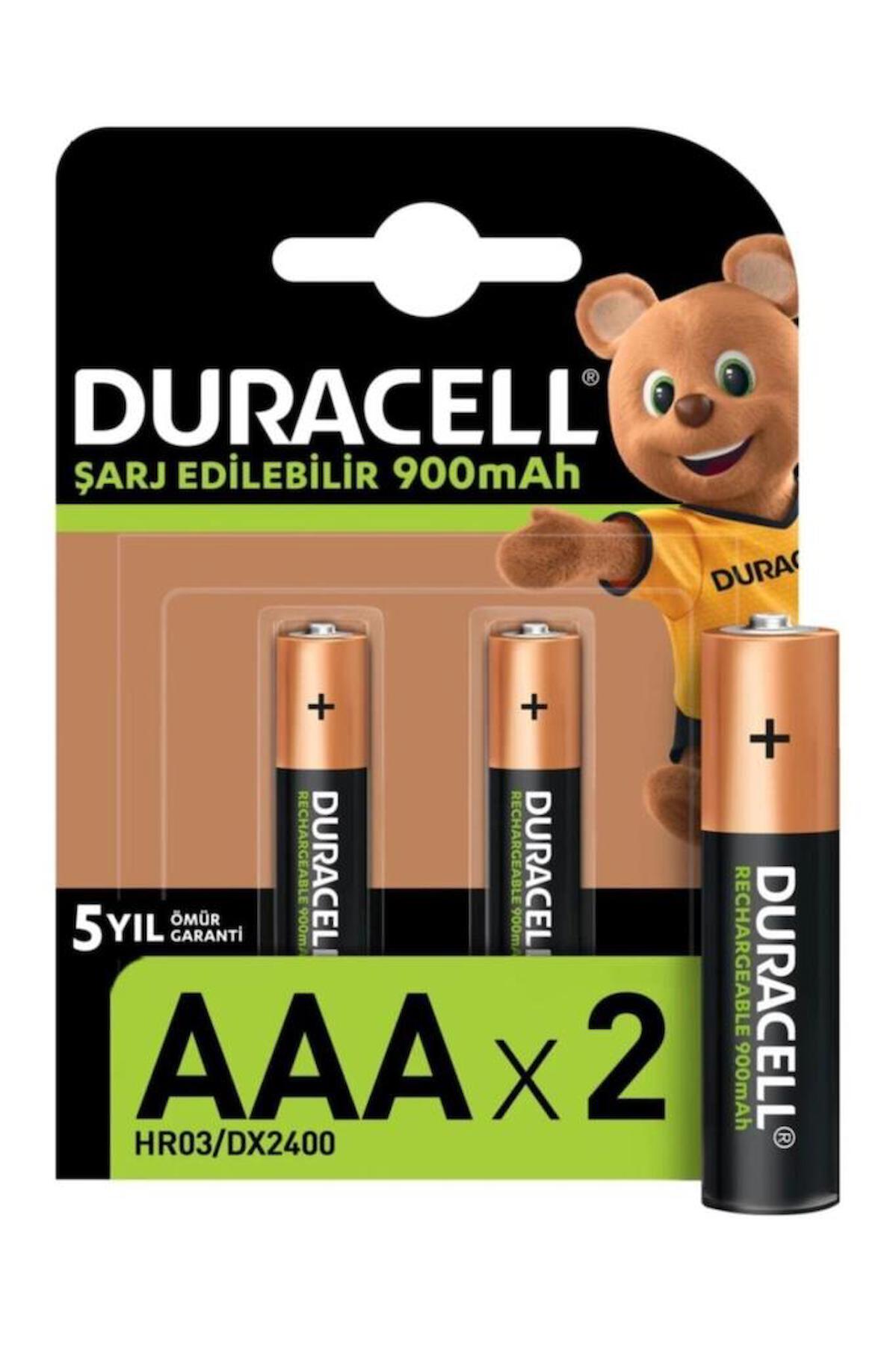 Duracell HR03/DX2400 900 mAh AAA / İnce Kalem Şarjlı Pil 2'li
