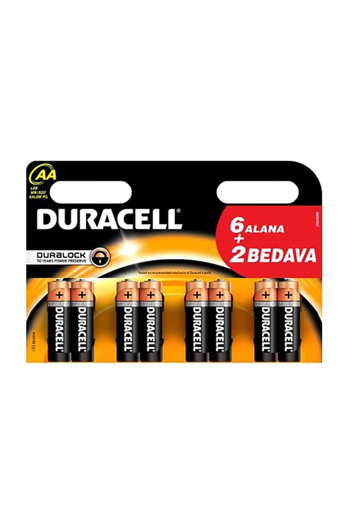 Duracell N1500-BP8 1.5 V Alkalin AA / Kalem Pil 2'li