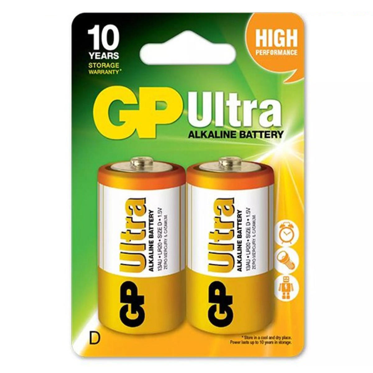 Gp GP13AU2U2 1.5 V Alkalin D / Büyük Pil 2'li