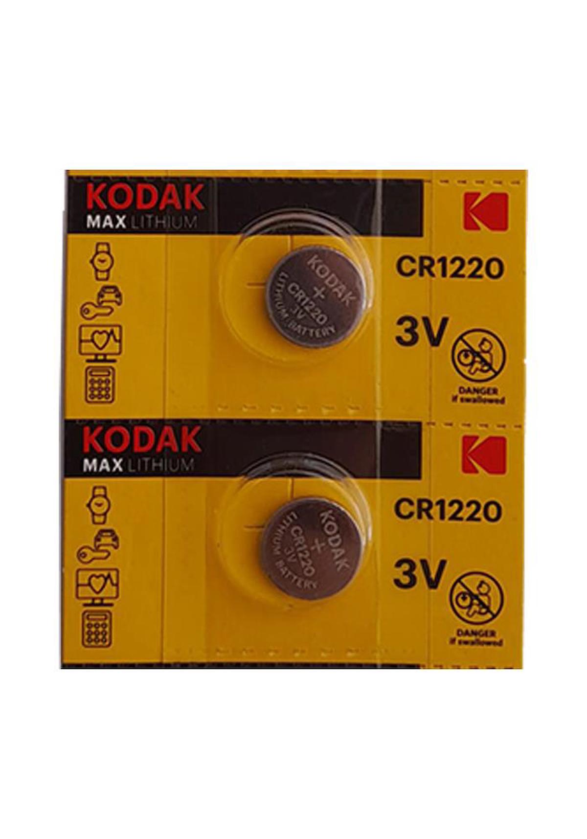 Kodak CR1220 3 V Lityum Düğme Pil 2'li