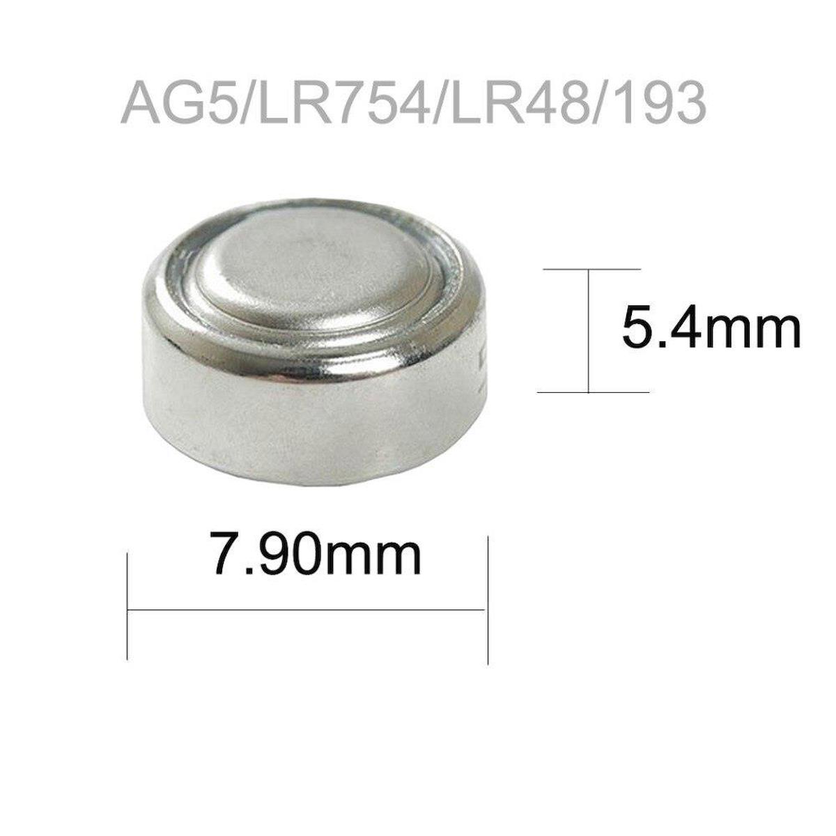 Hellove AG5LR754H3393A 1.5 V Alkalin Düğme Pil 10'lu