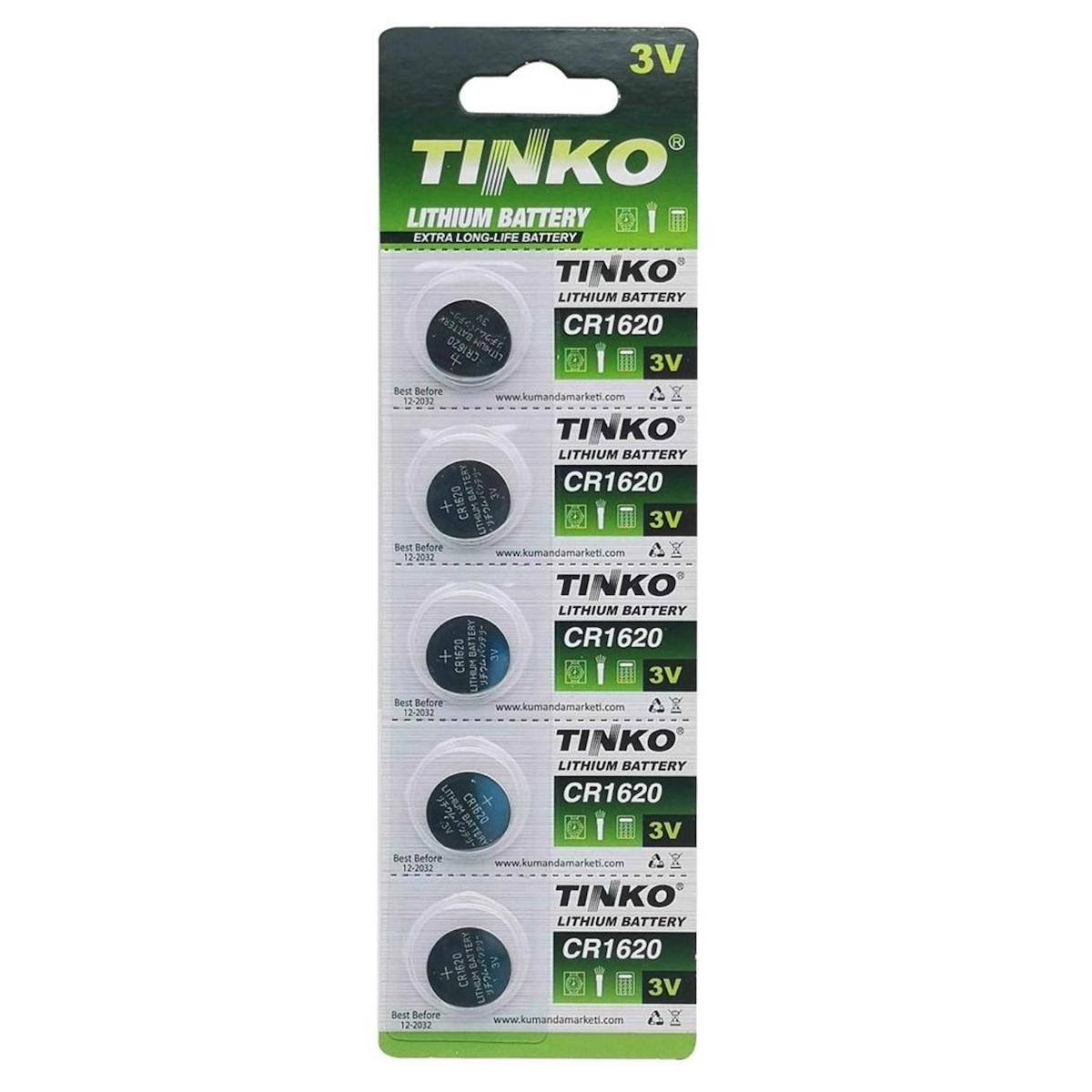 Tinko CR1620 3 V Lityum Düğme Pil 5'li