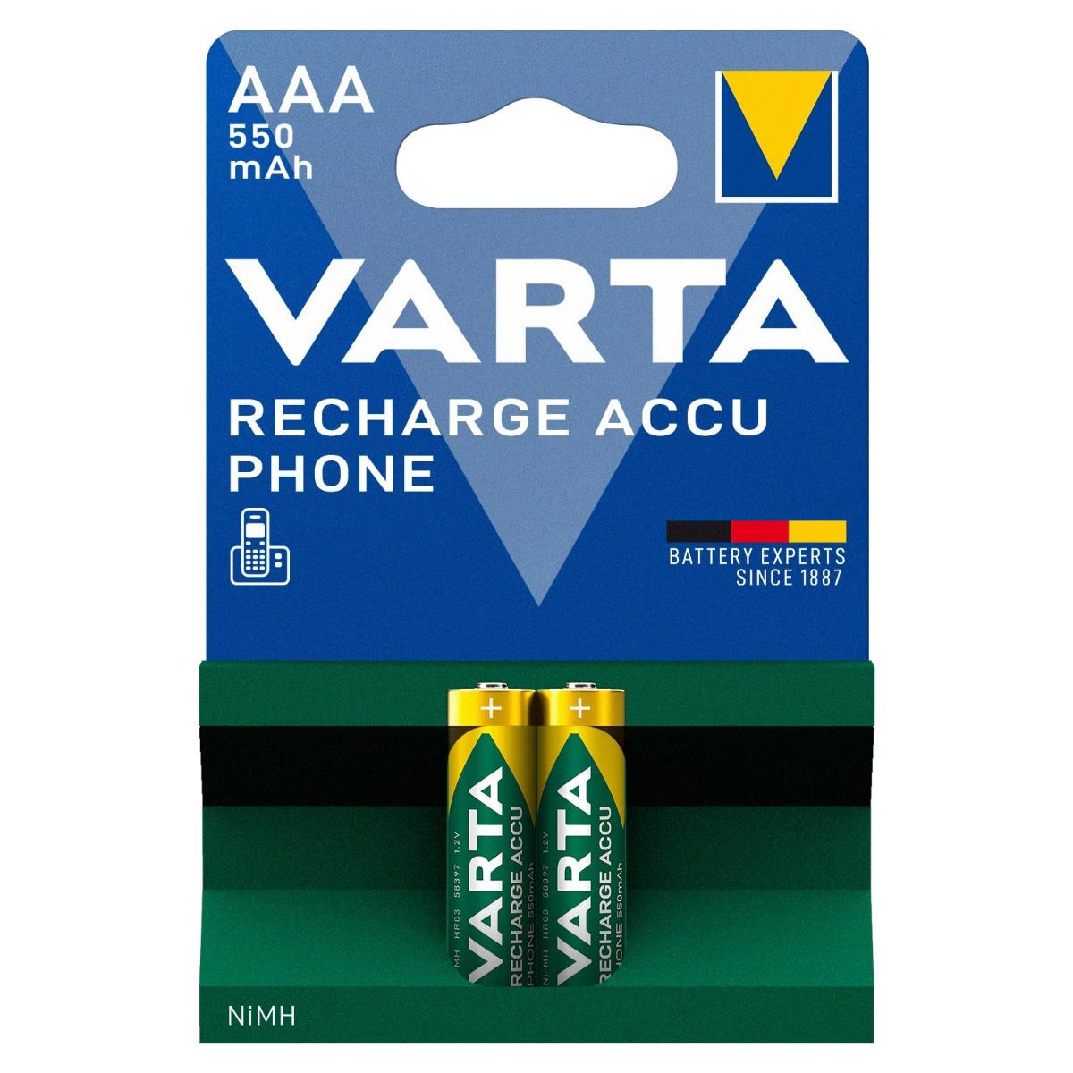 Varta 1.2 V 550 mAh Ni-Mh AAA / İnce Kalem Şarjlı Pil 2'li