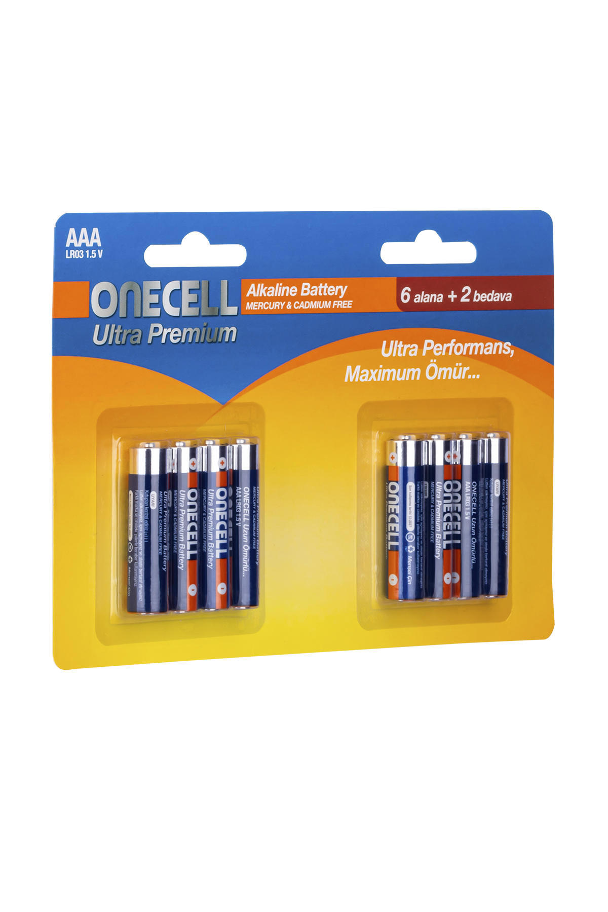 Onecell LR03 1.5 V Alkalin AAA / İnce Kalem Pil 8'li