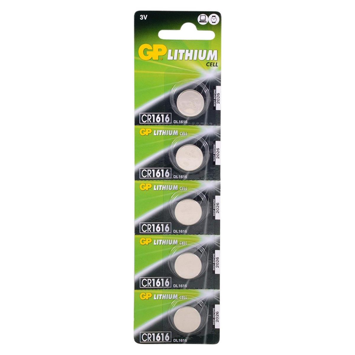 Gp CR1616 3 V Lityum Düğme Pil 5'li