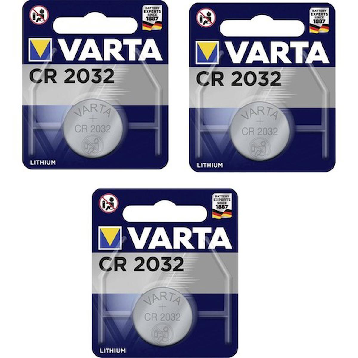Varta CR2032 3 V Lityum Düğme Pil 3'lü