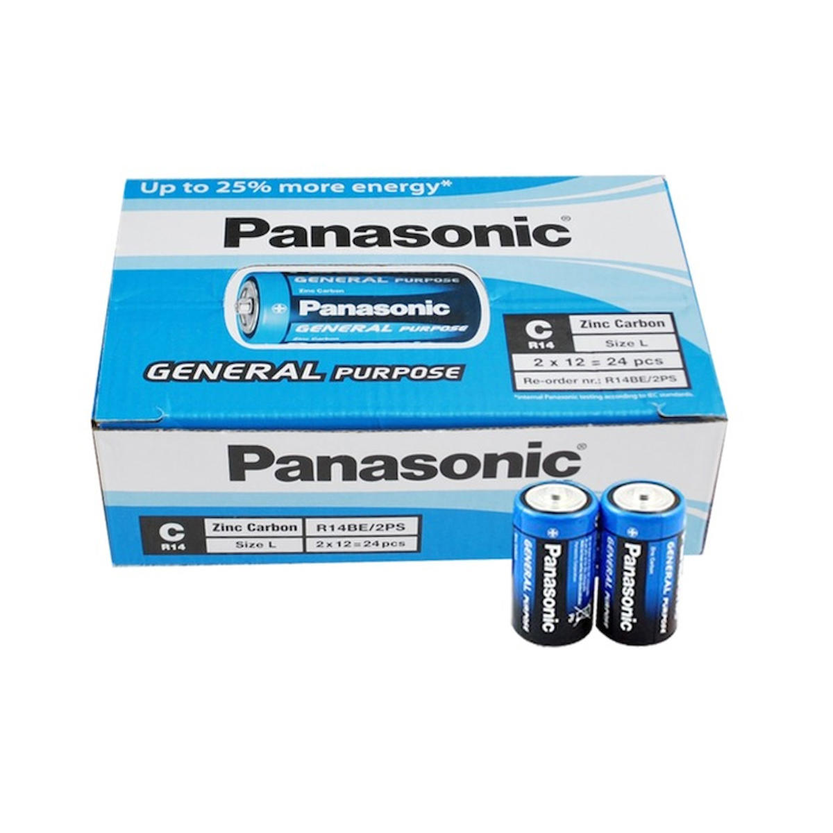 Panasonic R14BE2PS 1.5 V C / Orta Pil 24'lü
