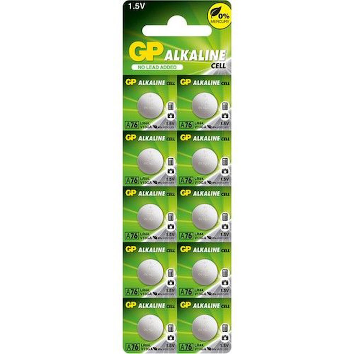 Gp LR44 1.5 V Alkalin Düğme Pil 10'lu