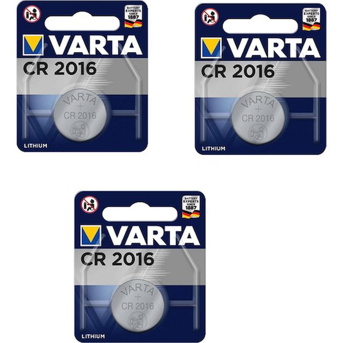 Varta CR2016 3 V Lityum Düğme Pil 3'lü
