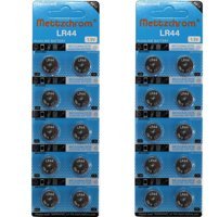 Mettzchrom LR44 1.5 V Alkalin Düğme Pil 20'li