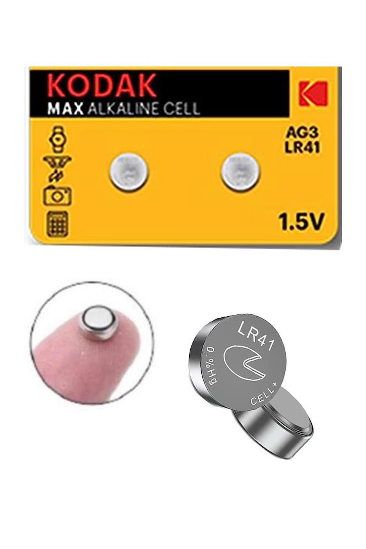 Kodak AG3 LR41 1.5 V Alkalin Düğme Pil 2'li