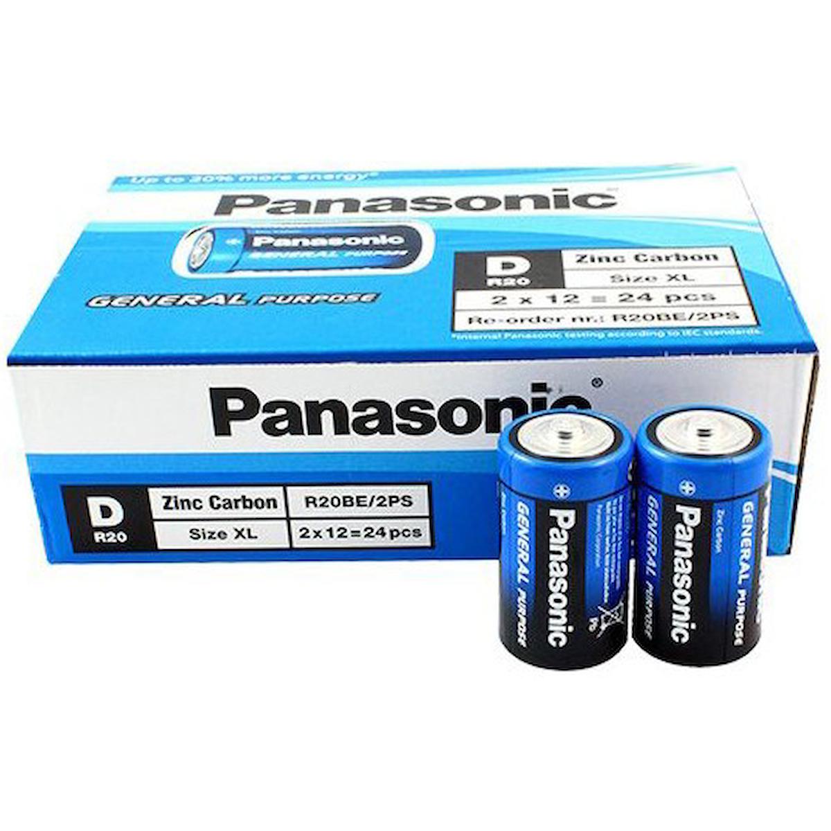 Panasonic R20 Çinko D / Büyük Pil 24'lü