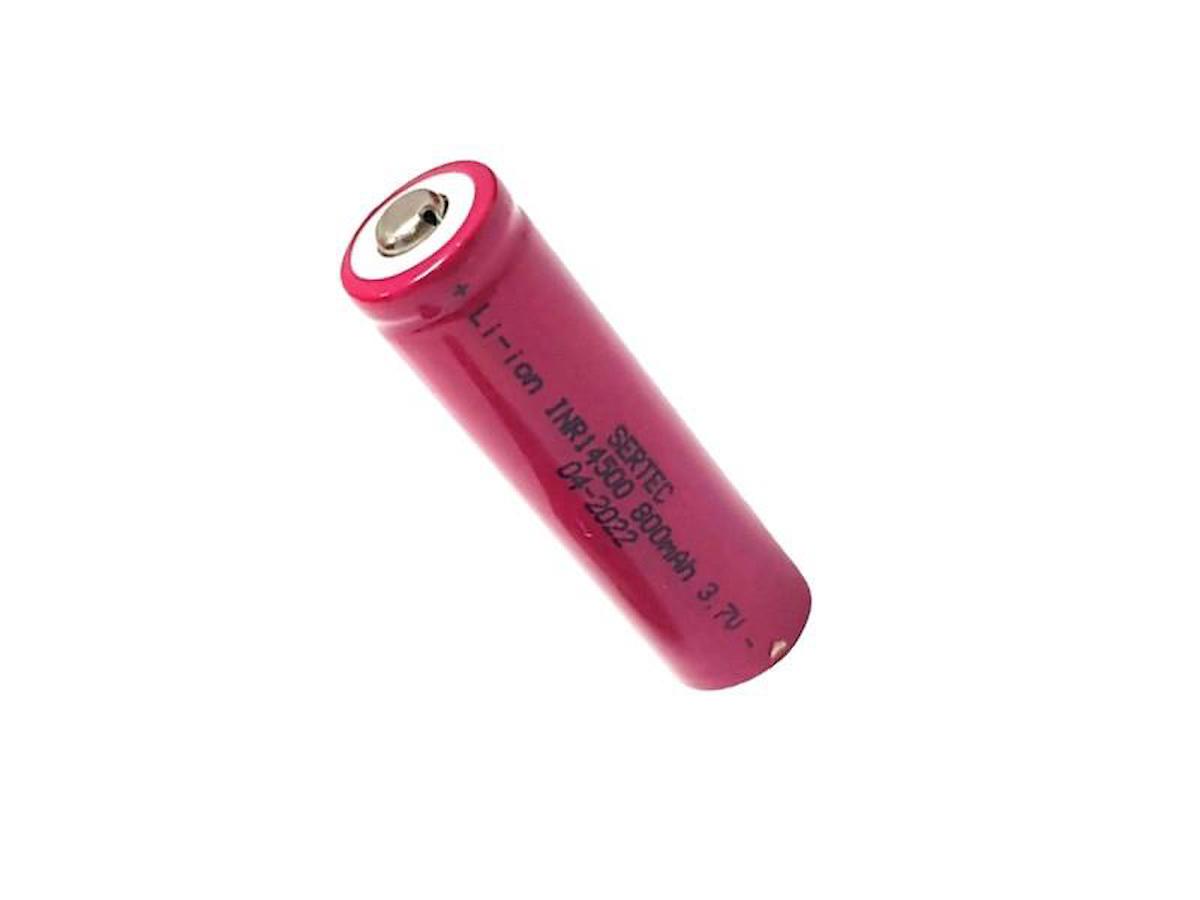 Sertec 14500 3.7 V 800 mAh Li-ion Şarjlı Pil