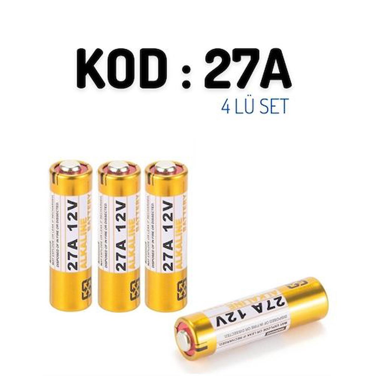 Megavox LR27 A27 12 V Alkalin Pil 4'lü