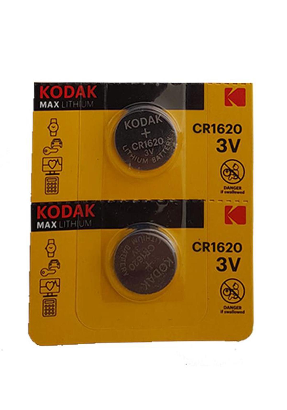 Kodak CR1620 3 V Lityum Düğme Pil 2'li