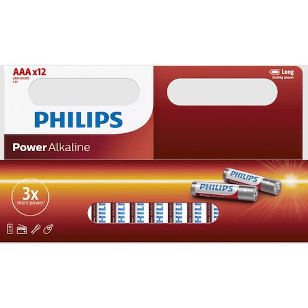Philips LR03P12W10 1.5 V Alkalin AAA / İnce Kalem Pil 12'li