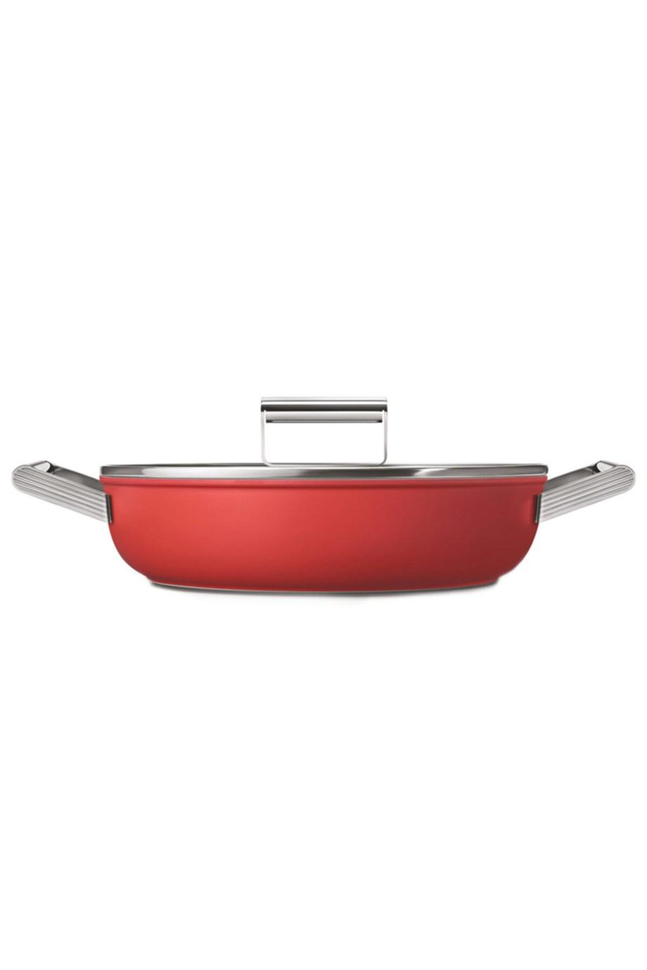 Smeg Cookware 50'S Style Cam Kapaklı 28 cm Alüminyum Pilav Tenceresi