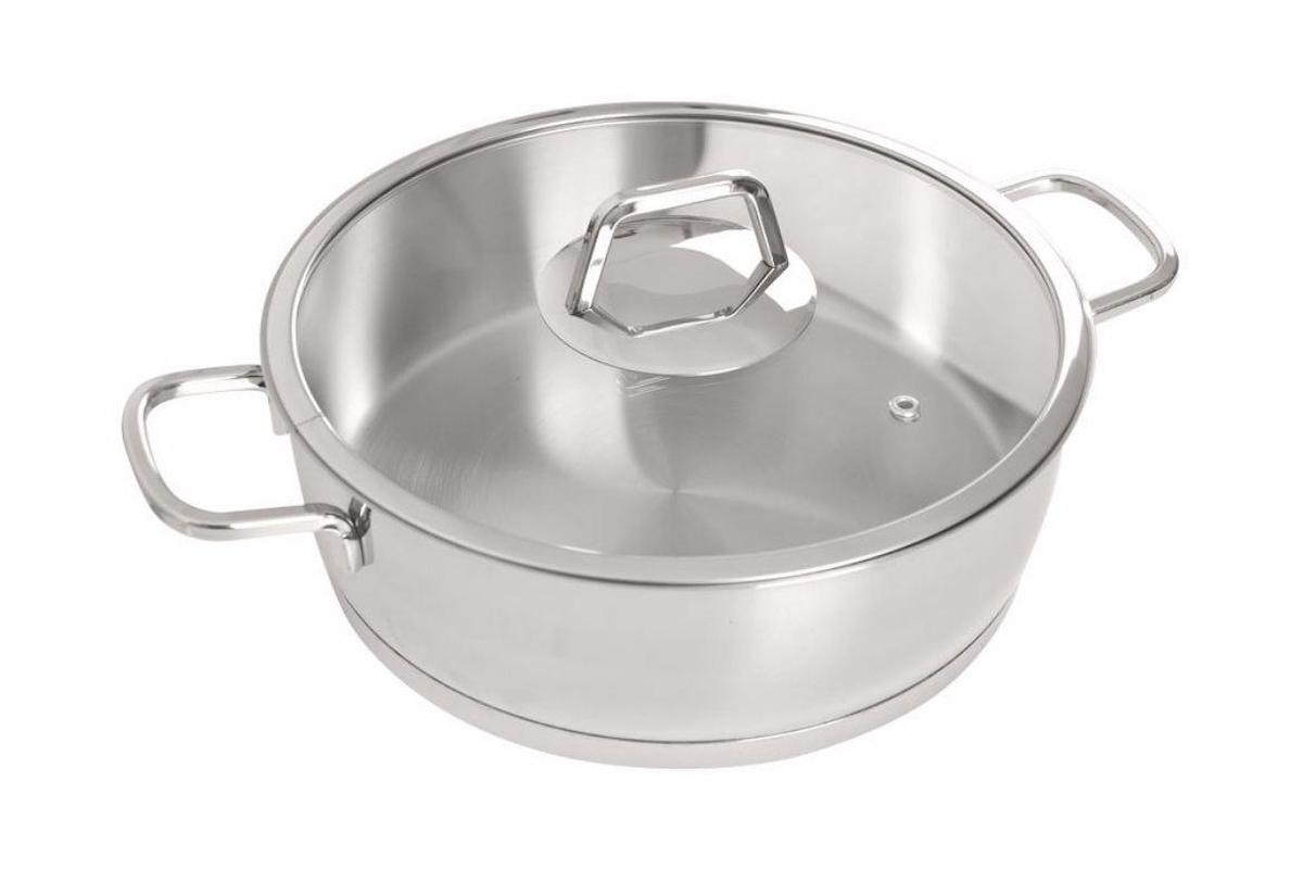 Porland Porselen Lusso 04Fst001093 26 cm Çelik Basık Tencere