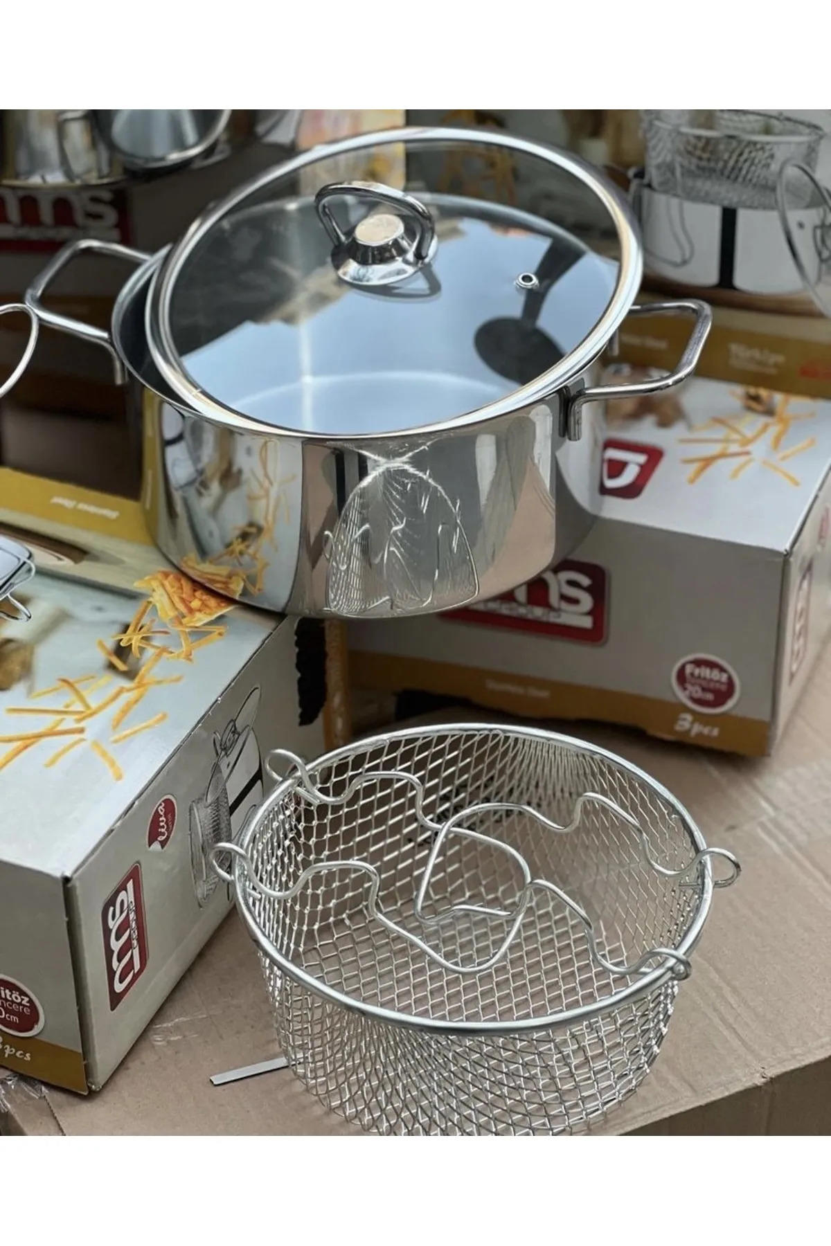 Devigo 24 cm Çelik Kızartma Tenceresi