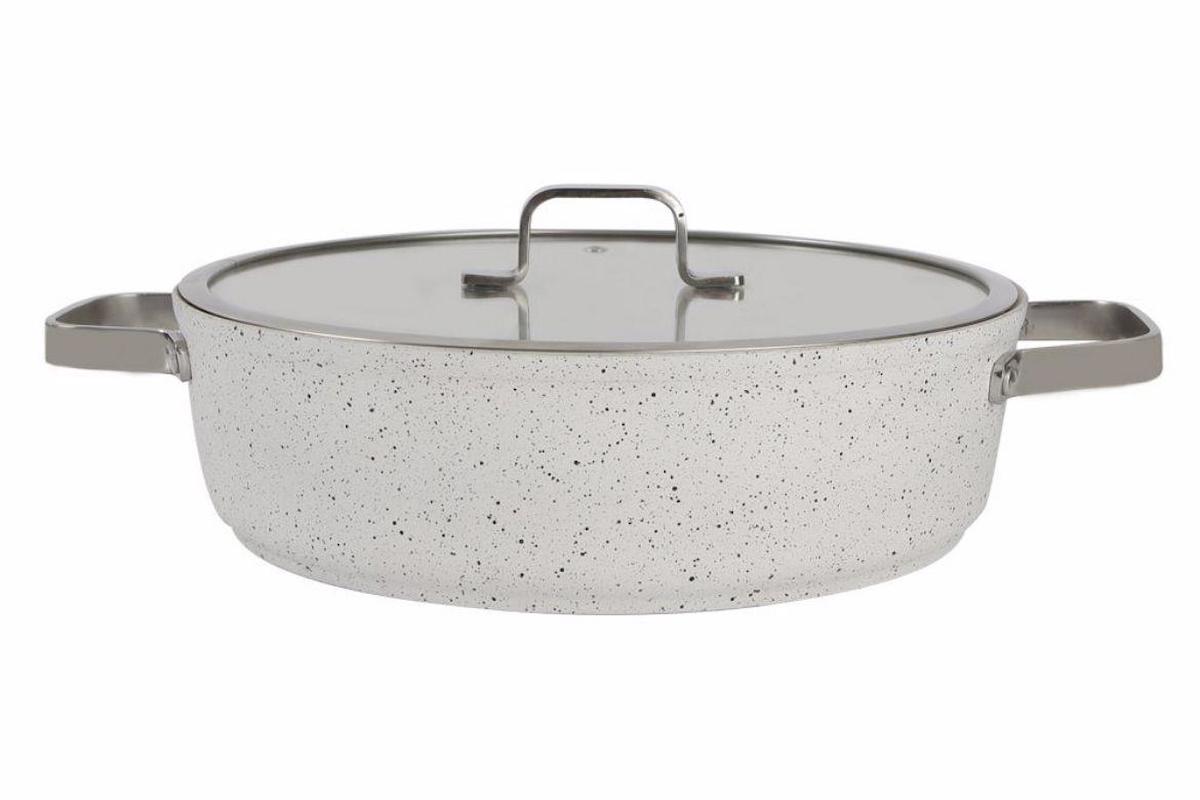 Porland Bianco 04Sty003253 28 cm Granit Basık Tencere