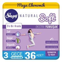 Sleepy Natural Soft Extra Yumuşak Organik İnce 36'lı Hijyenik Ped 1 Adet