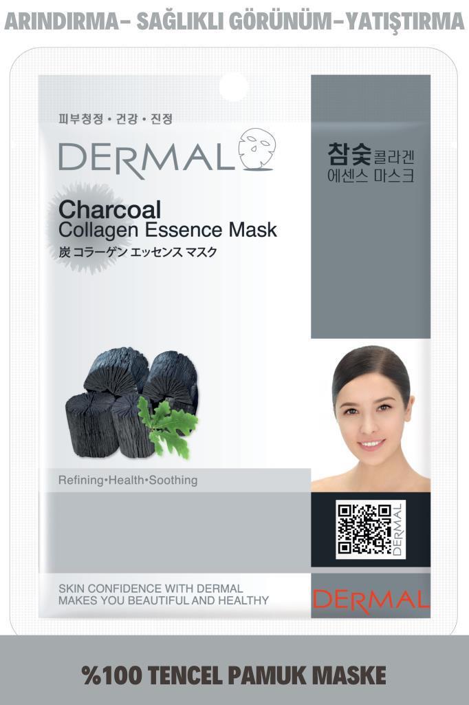 Dermal Collagen Essence Kömür Özlü Kağıt Yüz Maskesi 23 gr