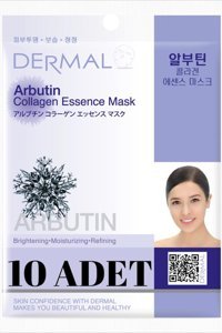 Dermal Collagen Essence Arbutin Kolajen Nemlendirici Kağıt Yüz Maskesi 10 Adet