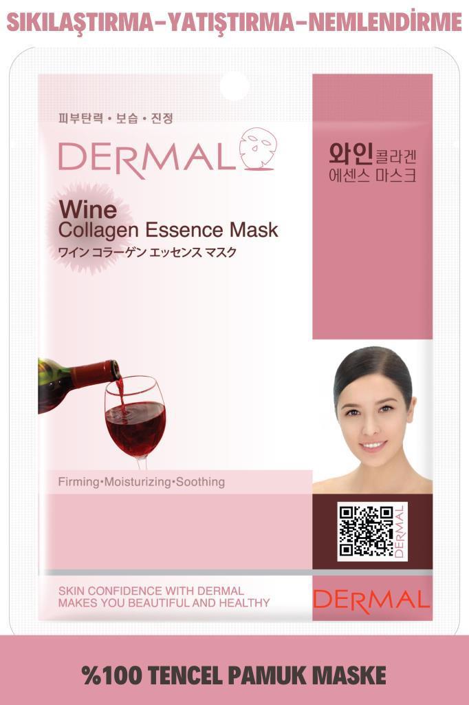 Dermal Collagen Essence Şarap Özlü Nemlendirici Kağıt Yüz Maskesi 23 gr