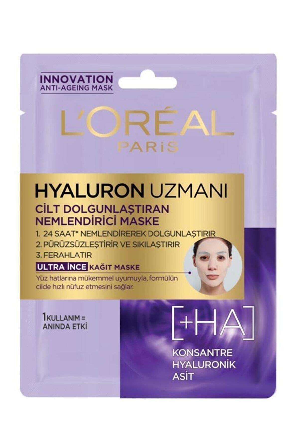 L'Oréal Paris Hyaluron Uzmanı Nemlendirici Kağıt Yüz Maskesi 30 gr
