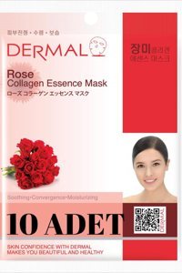 Dermal Collagen Essence Gül Özlü Nemlendirici Kağıt Yüz Maskesi 10 Adet