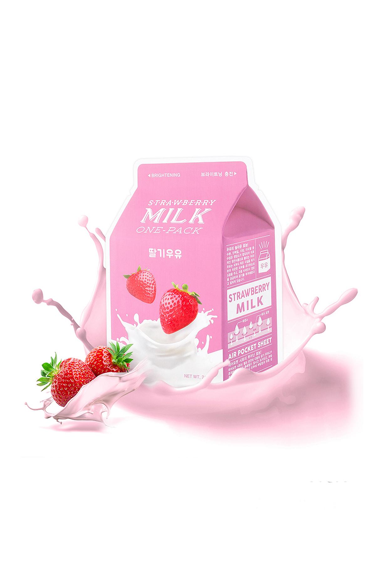 Apieu Milk One Pack Çilek Kağıt Yüz Maskesi 1 Adet