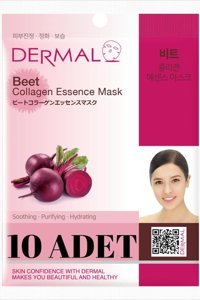 Dermal Collagen Essence Pancar Özlü Nemlendirici Kağıt Yüz Maskesi 10 Adet