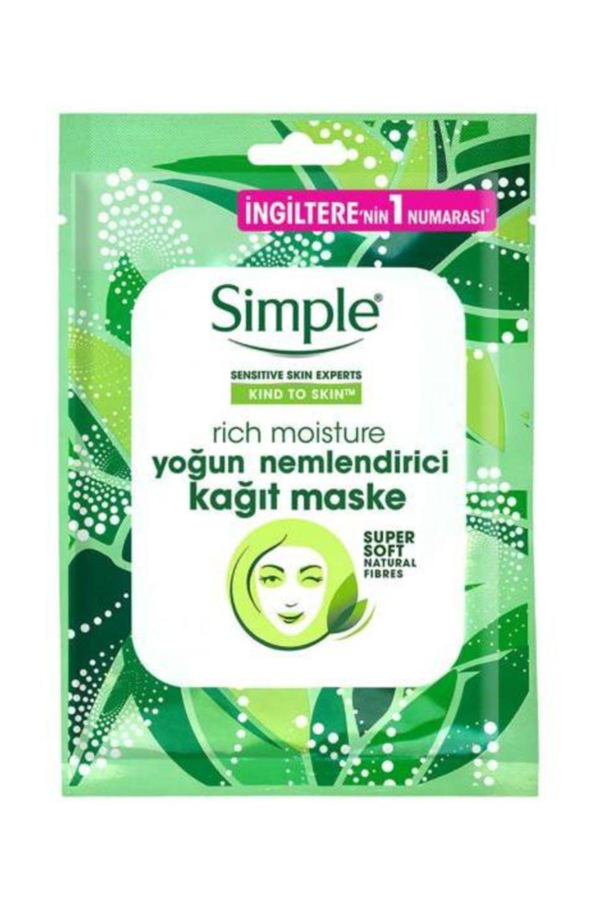 Simple Kind To Skin Nemlendirici Kağıt Yüz Maskesi 21 ml
