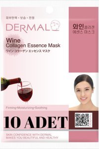 Dermal Collagen Essence Şarap Özlü Nemlendirici Kağıt Yüz Maskesi 10 Adet