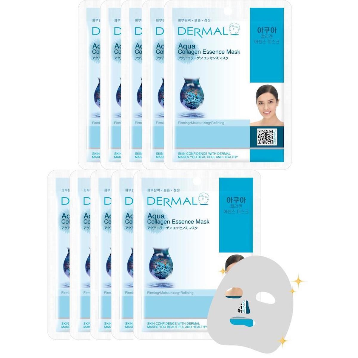 Dermal Collagen Essence Aqua&Kolajen Kağıt Yüz Maskesi 10 Adet