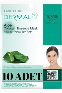Dermal Collagen Essence Aloe Veralı Nemlendirici Kağıt Yüz Maskesi 10 Adet