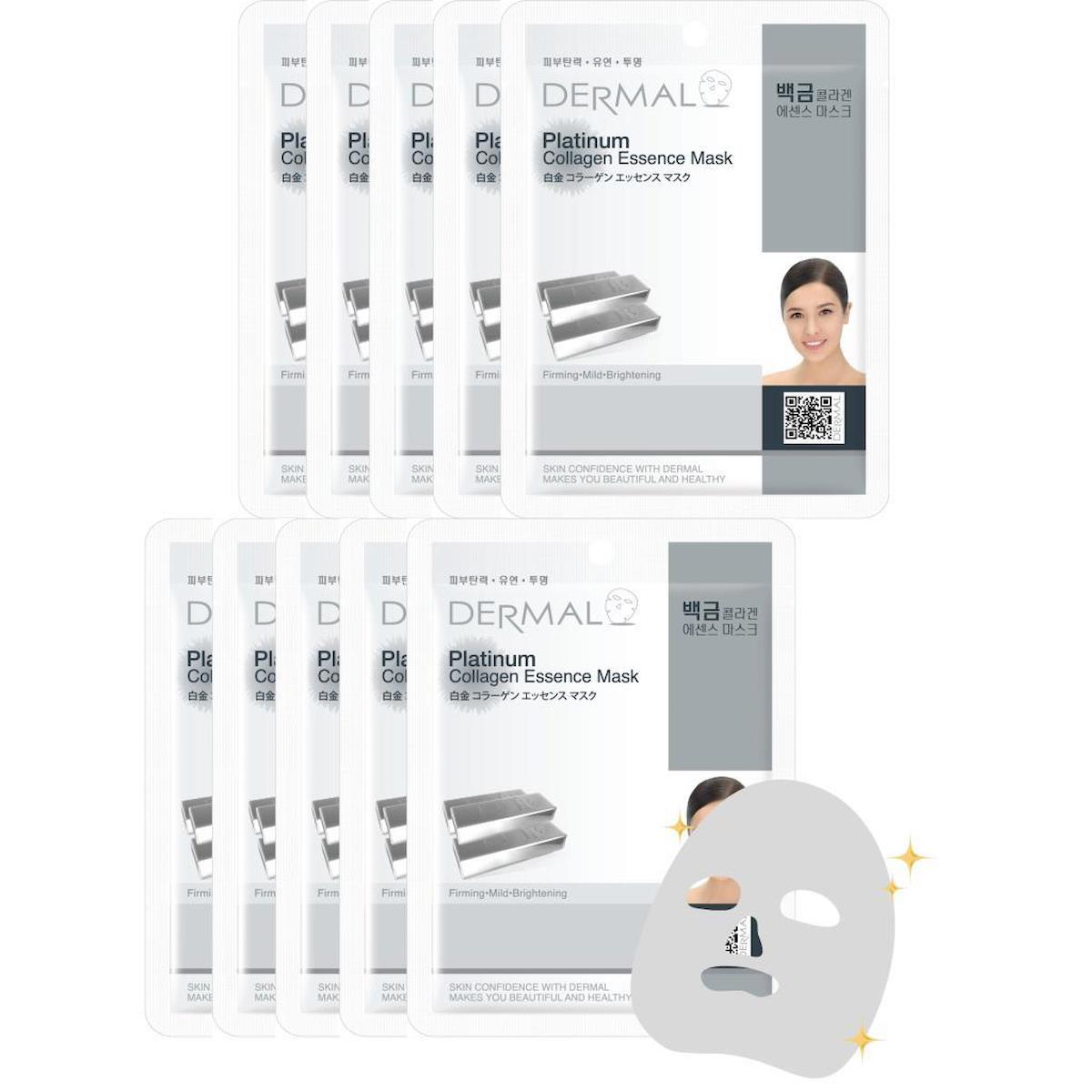 Dermal Collagen Essence Platinum Kolajen Özlü Kağıt Yüz Maskesi 10 Adet