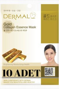 Dermal Collagen Essence Altın Özlü Nemlendirici Kağıt Yüz Maskesi 10 Adet