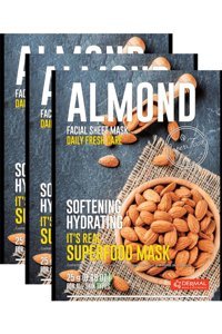 Dermal It's Real Superfood Badem Nemlendirici Kağıt Yüz Maskesi 3x25 gr