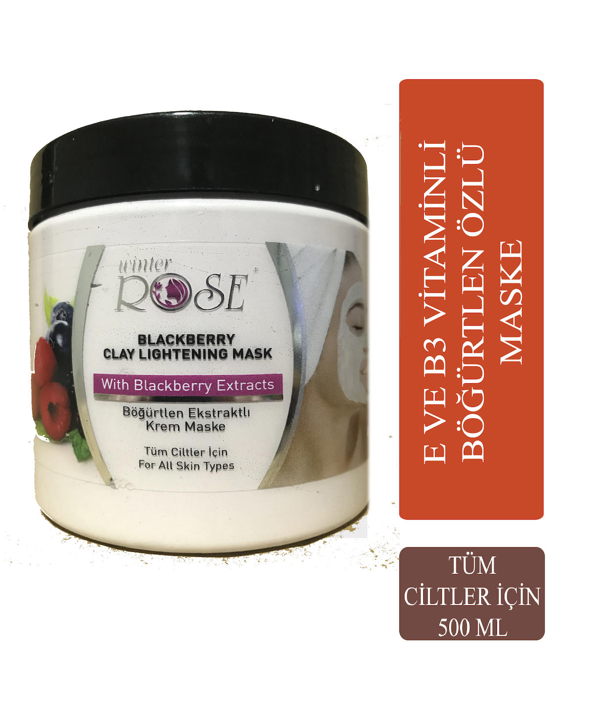 Winter Rose Clay Lightening Böğürtlen Özlü Yüz Maskesi 500 gr